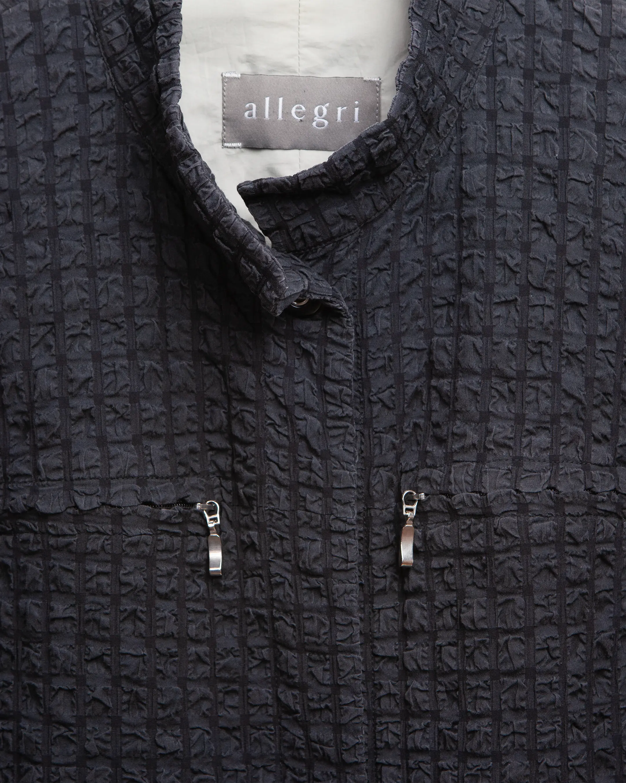 puckered jacquard jacket